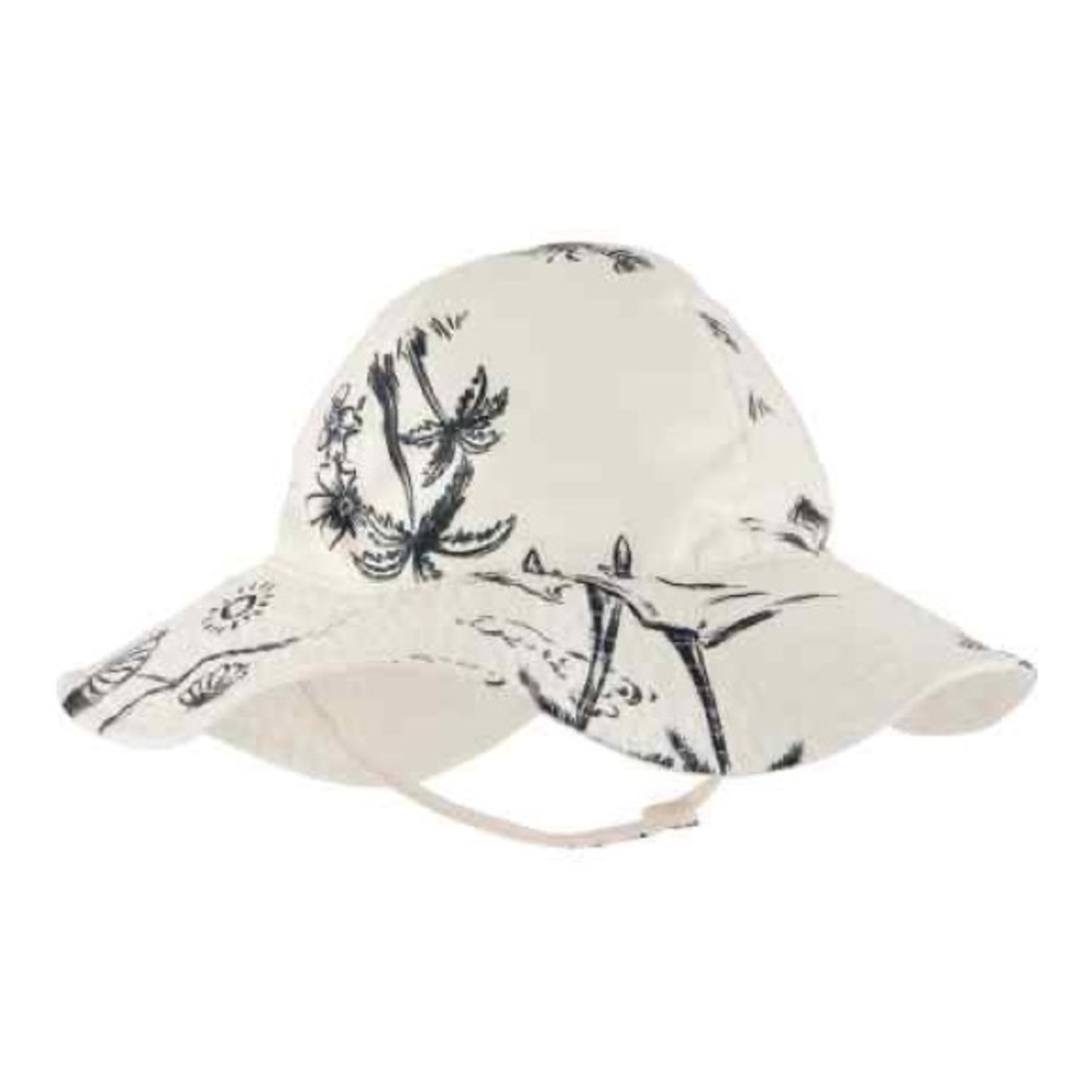 NWT Carter’s Baby Reversible Sun Hat - Cream and Black 0-9 months